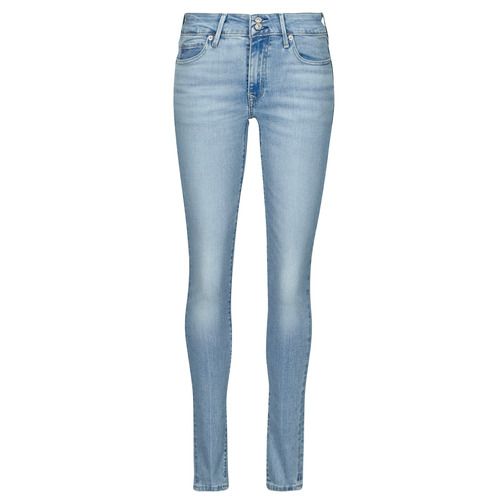 Jeans skinny Levis 711 DOUBLE BUTTON Blu da donna, design elegante e alla moda, perfetti per ogni occasione. Visione dettagliata del pantalone in denim blu, con doppio bottone e vestibilità slim per un look trendy e versatile. Adatti per outfit casual e serate fuori, questi jeans sono un must-have nel guardaroba femminile.